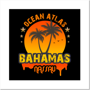 Ocean Atlas Beach in Nassau Bahamas Posters and Art